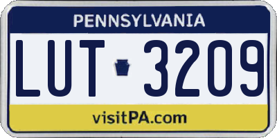 PA license plate LUT3209