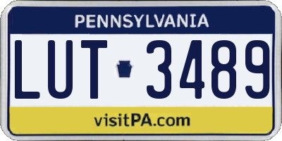 PA license plate LUT3489