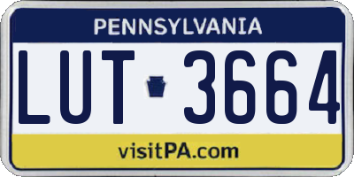 PA license plate LUT3664