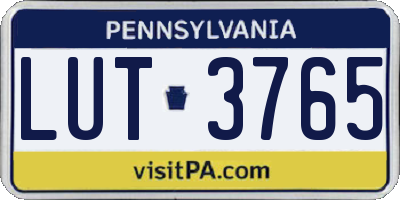 PA license plate LUT3765