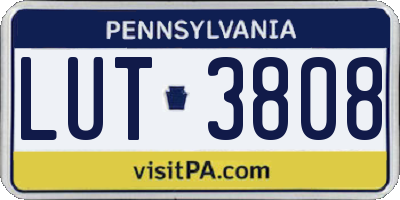 PA license plate LUT3808