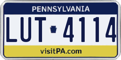 PA license plate LUT4114