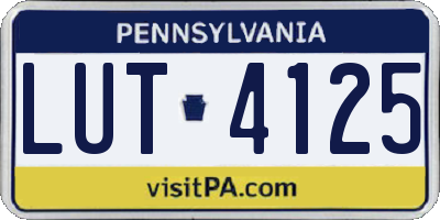 PA license plate LUT4125
