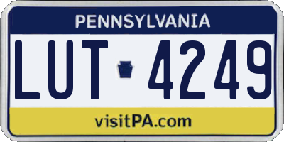 PA license plate LUT4249