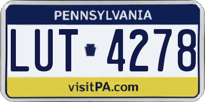 PA license plate LUT4278