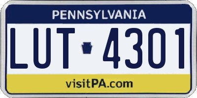 PA license plate LUT4301