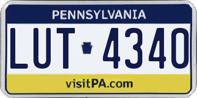 PA license plate LUT4340