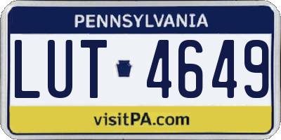 PA license plate LUT4649