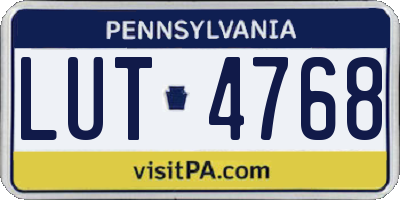 PA license plate LUT4768