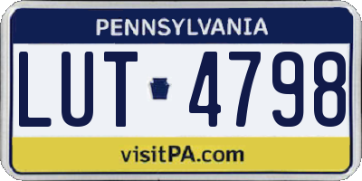 PA license plate LUT4798