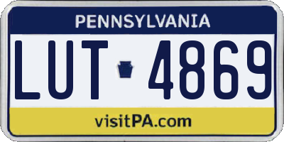 PA license plate LUT4869