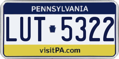 PA license plate LUT5322