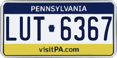 PA license plate LUT6367