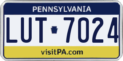 PA license plate LUT7024
