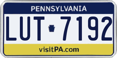 PA license plate LUT7192