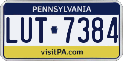 PA license plate LUT7384
