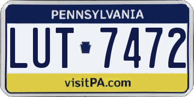 PA license plate LUT7472
