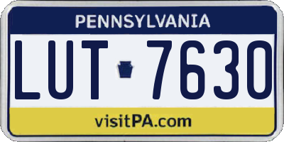 PA license plate LUT7630