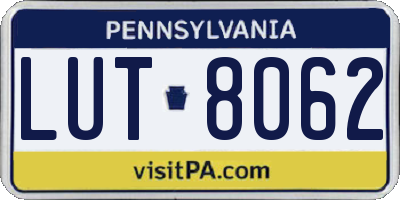 PA license plate LUT8062