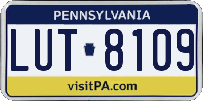 PA license plate LUT8109