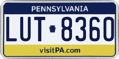 PA license plate LUT8360