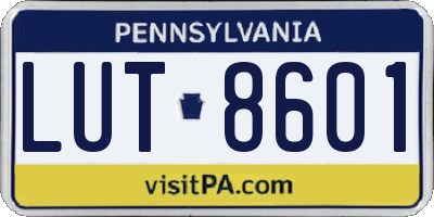 PA license plate LUT8601