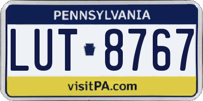 PA license plate LUT8767