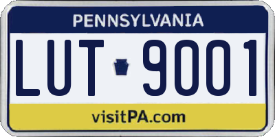 PA license plate LUT9001