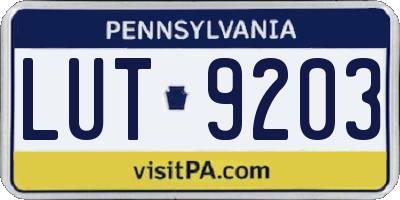 PA license plate LUT9203