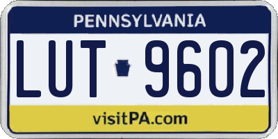 PA license plate LUT9602