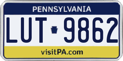 PA license plate LUT9862