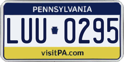 PA license plate LUU0295