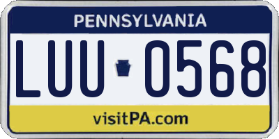 PA license plate LUU0568