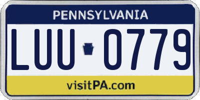 PA license plate LUU0779