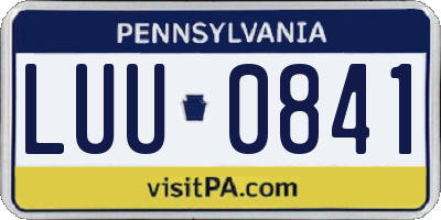 PA license plate LUU0841