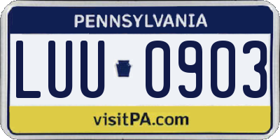 PA license plate LUU0903