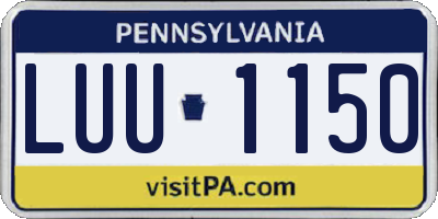 PA license plate LUU1150
