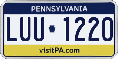 PA license plate LUU1220
