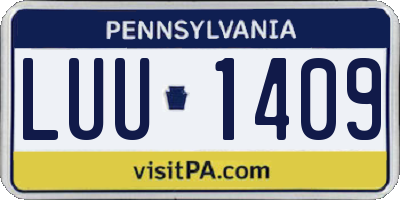 PA license plate LUU1409