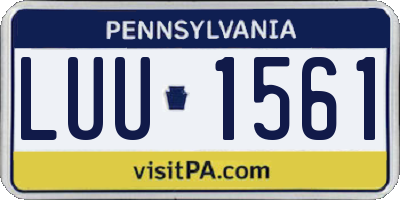 PA license plate LUU1561