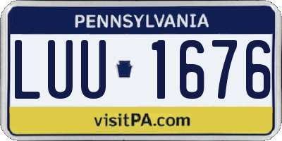 PA license plate LUU1676