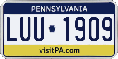 PA license plate LUU1909