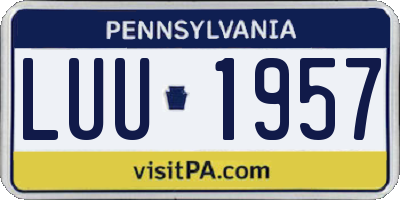 PA license plate LUU1957