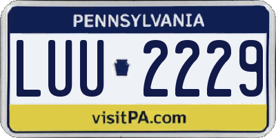 PA license plate LUU2229