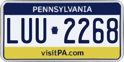 PA license plate LUU2268