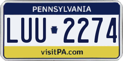 PA license plate LUU2274