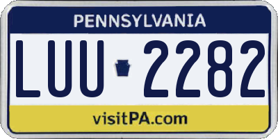 PA license plate LUU2282