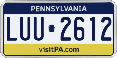 PA license plate LUU2612