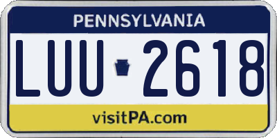 PA license plate LUU2618