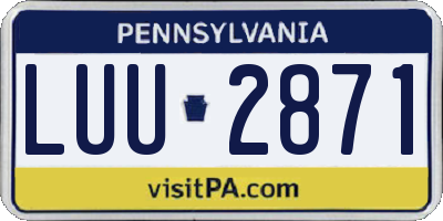 PA license plate LUU2871